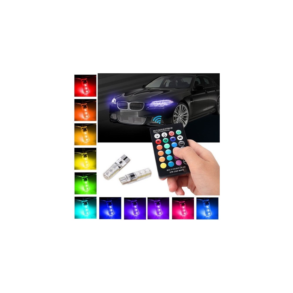 Bombillos T10 RGB Control Vehículos